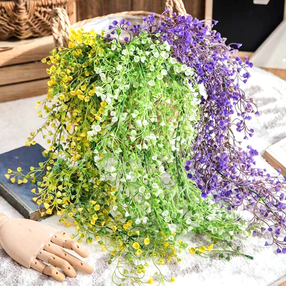80cm（31.5in） Artificial Admiralty Willow Wall Hanging Flower Vine Faux Wreath Fake Garland Leaf Ratten Home Garden Balcony Decor