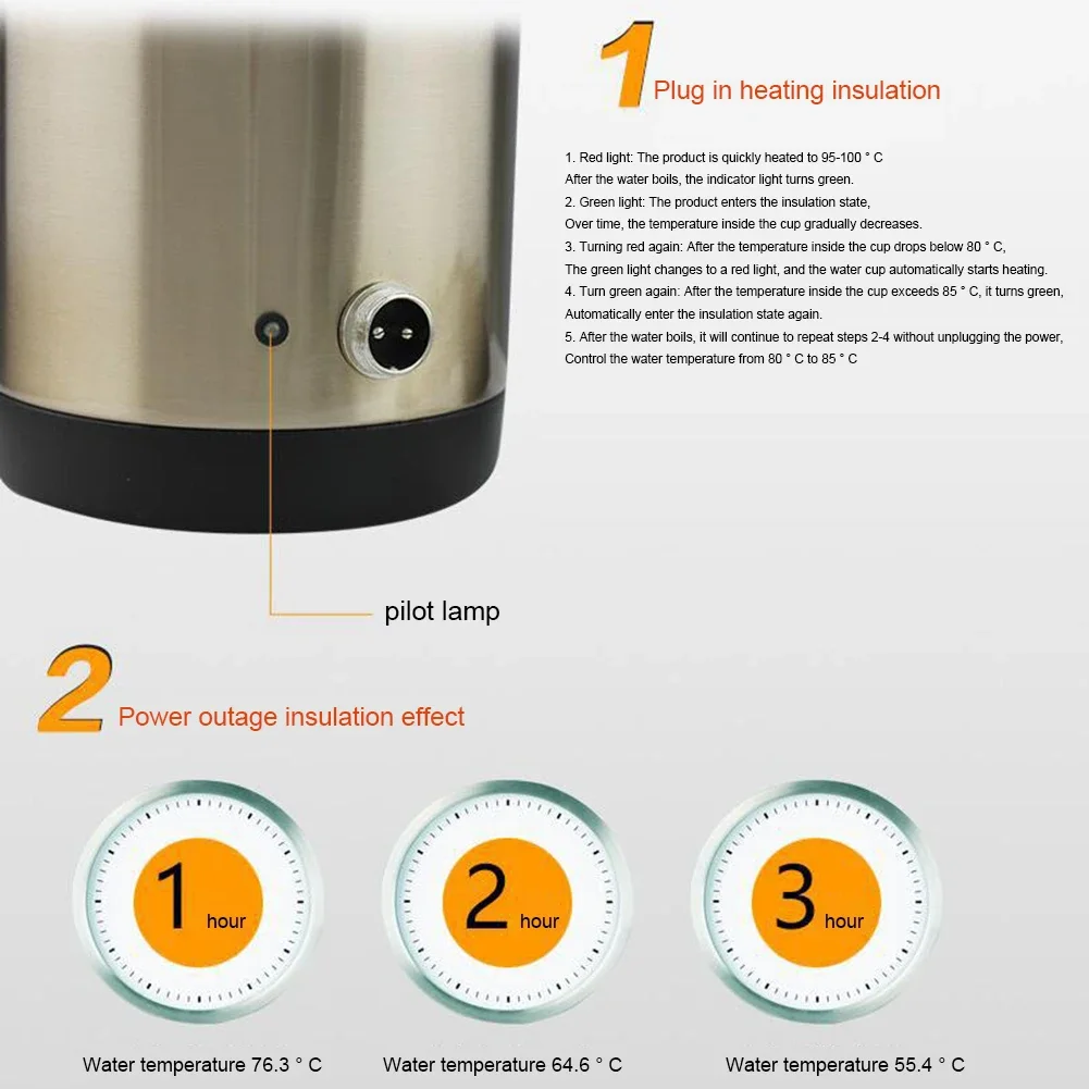 1200 ML Portable Water Heater Car Hot Kettle 120/240 W 12/24 V Car Truck Water Heater Auto Shut Off Fast Boiling for Travel Home