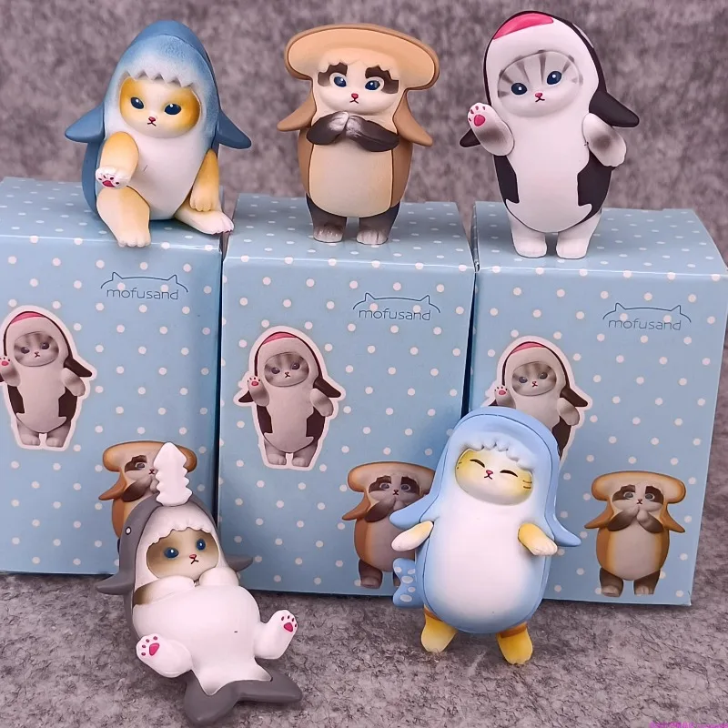 Anime Mofusand requin chat Animal marin boîte aveugle jouets figurine modèle mignon poupée Collection ornements enfants cadeaux