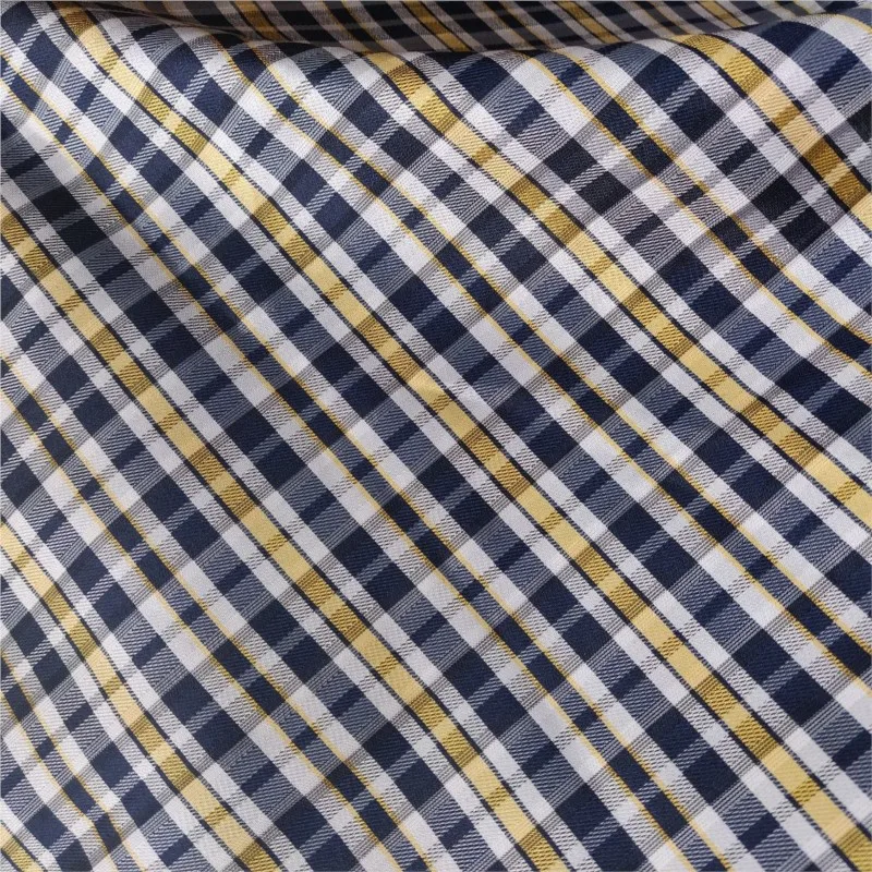 Yarn-dyed fabric color-blocking fine striped jacquard woven high-density polyester and suit