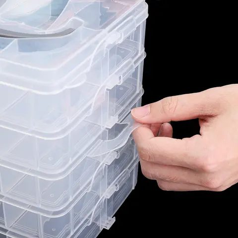 3/4/5 lagers justerbar förvaringslåda, smyckenspärlor DIY hantverk sömnadsverktyg stapelbar sorteringslåda, multifunktionell låda, 10 best sales pärlask - №9