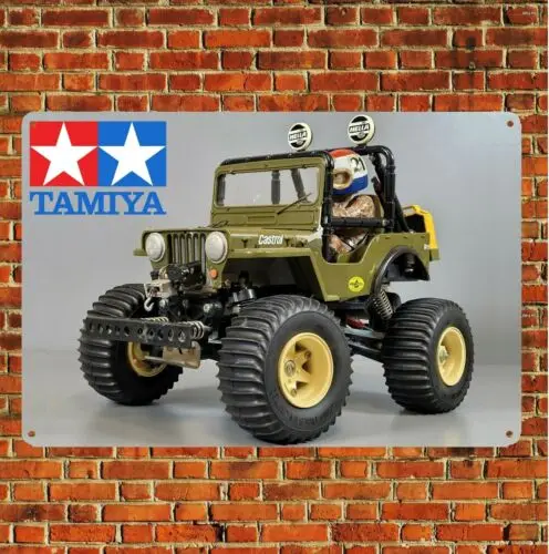 Metal Poster Vintage Rc Car Wall Deco Tin Sign Plaque Tamiya Wild Willy