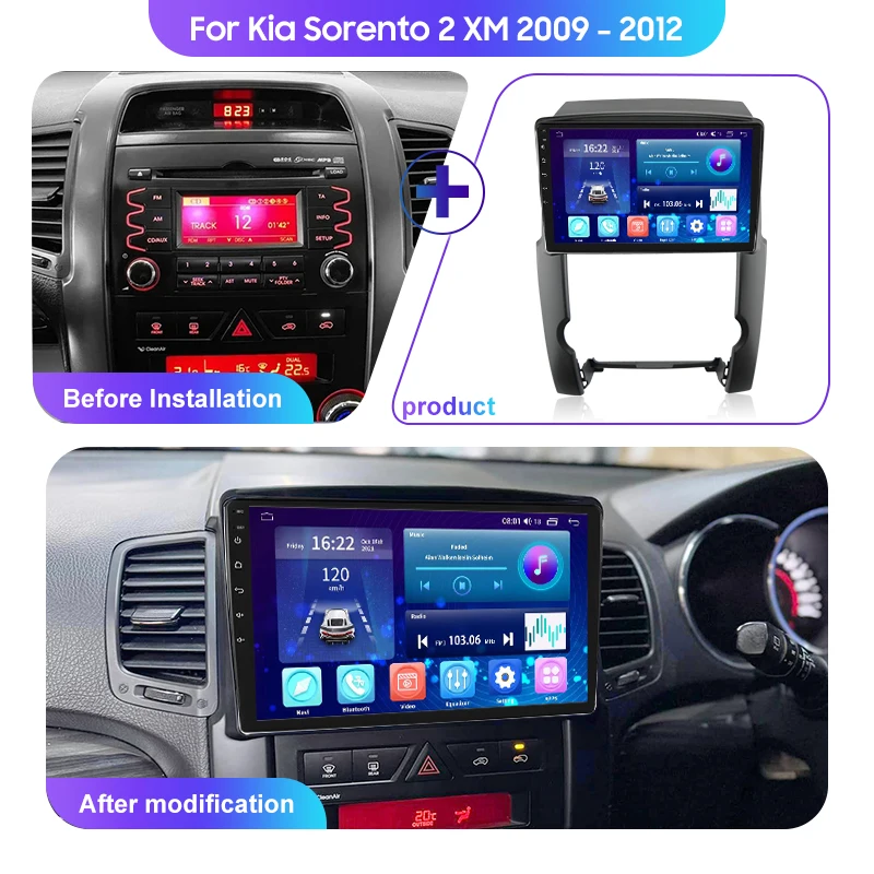 Android Carplay Auto WIFI+4G For KIA Sorento 2 XM Sedan 2009-2012Car Radio Stereo Multimedia Player 2 din Head Unit