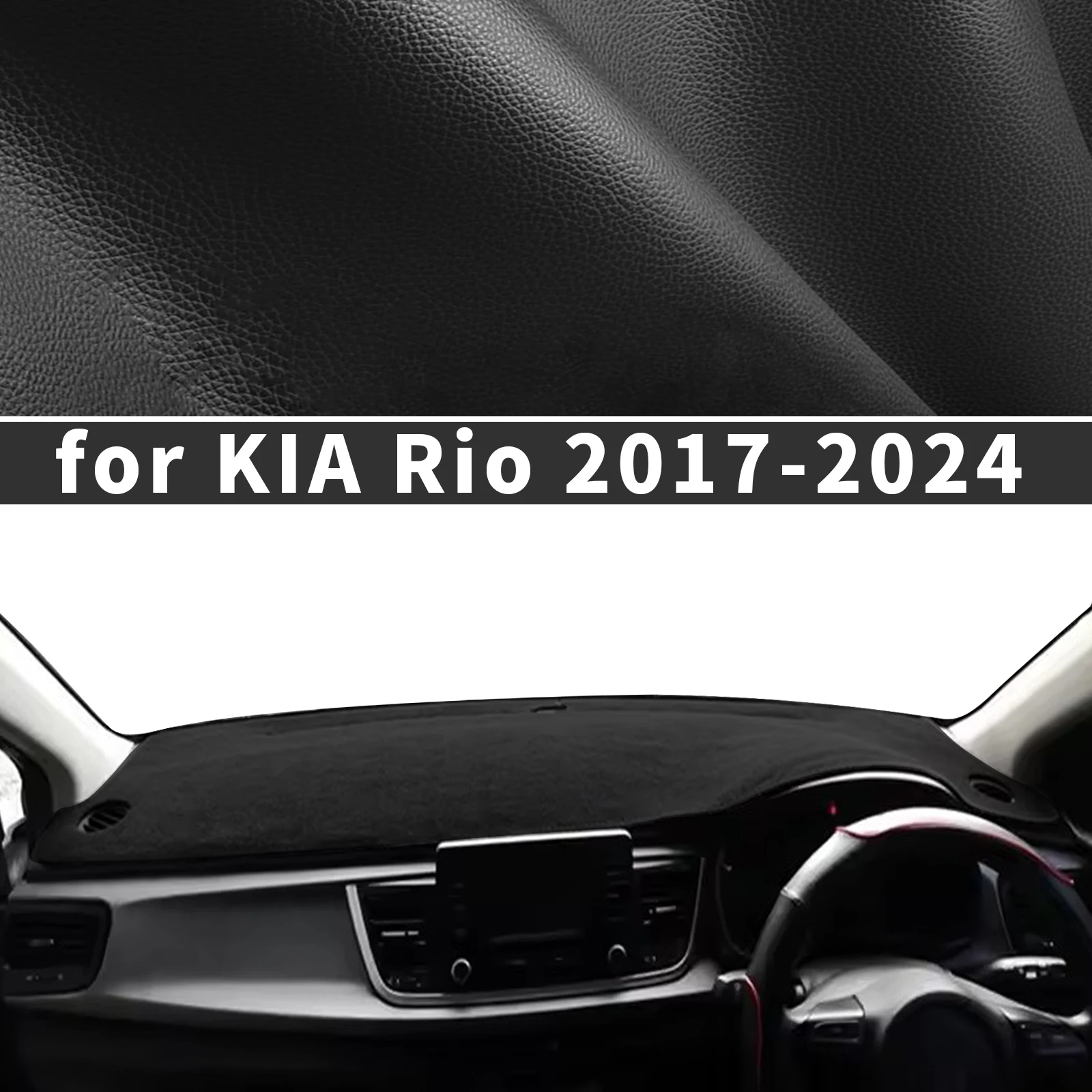 Image of Für KIA Rio YB 2017 2018-2024 Maßgeschneiderte Armaturenbrettabdeckung Sonnenschutzmatte Blendschutz Anti-Reflexions-Teppich Armaturenbrettmatte