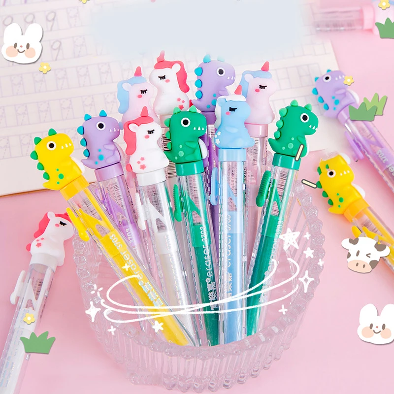 Cute Cartoon Retractable Pencil Eraser Kawaii Portable Push-pull Pencil Erasers School Student Child Office Stationery Supplies