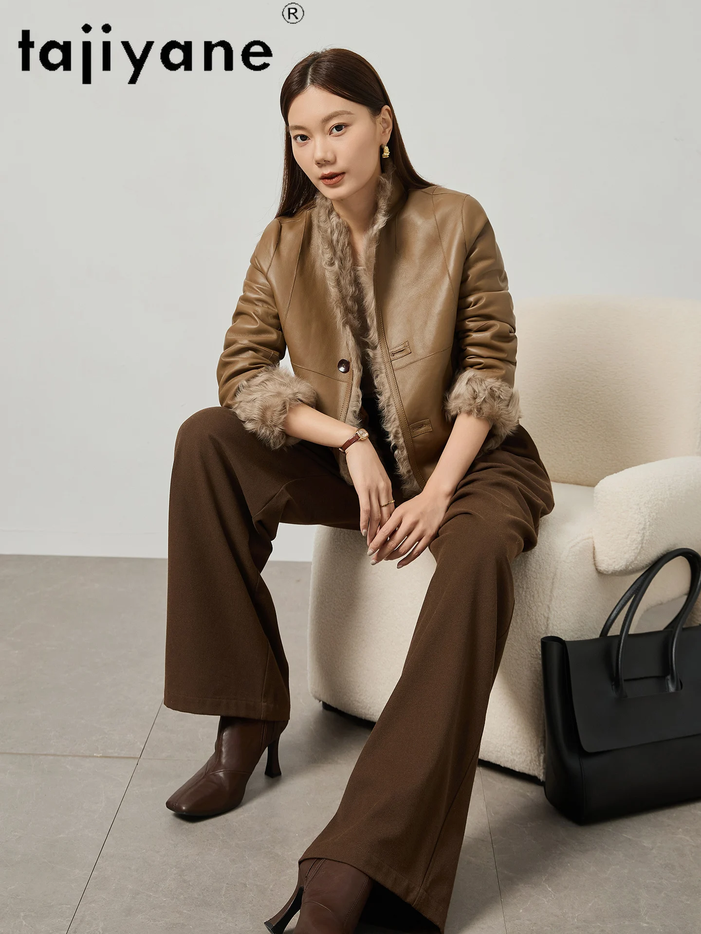 TAJIYANE Natürliche Wolle Schaffell Mantel Hohe Qualität Kurze Reversible Echtpelz Jacke Frau Kleidung 2025, Winter Outerwearsба