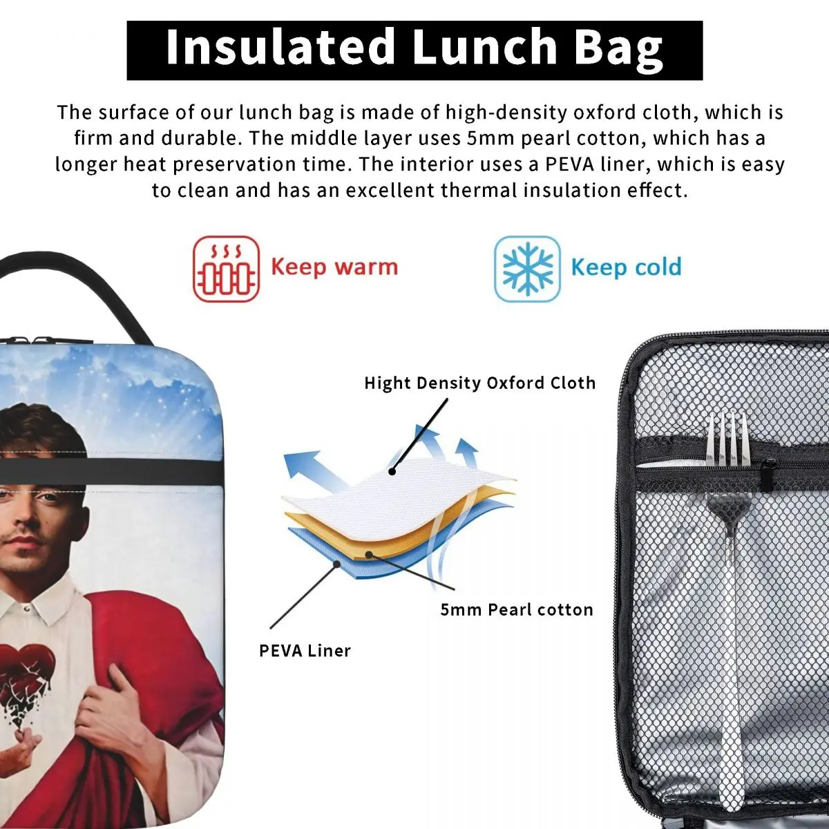 حقيبة تبريد معزولة من تشارلز لوكليرك، قابلة لإعادة الاستخدام   حاوية غداء محمولة، صندوق غداء للفتيات والأولاد على الشاطئ في الهواء الطلق