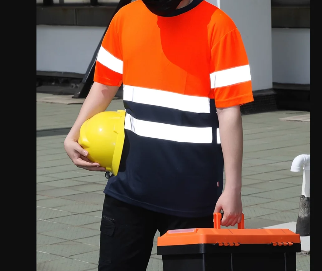 Hi Vis Safety Polo Shirt Hoge Zichtbaarheid Reflecterend Shirt Met Borstzakken Snel Droog Veiligheidskleding Werk T-Shirt Nachtwaarschuwing