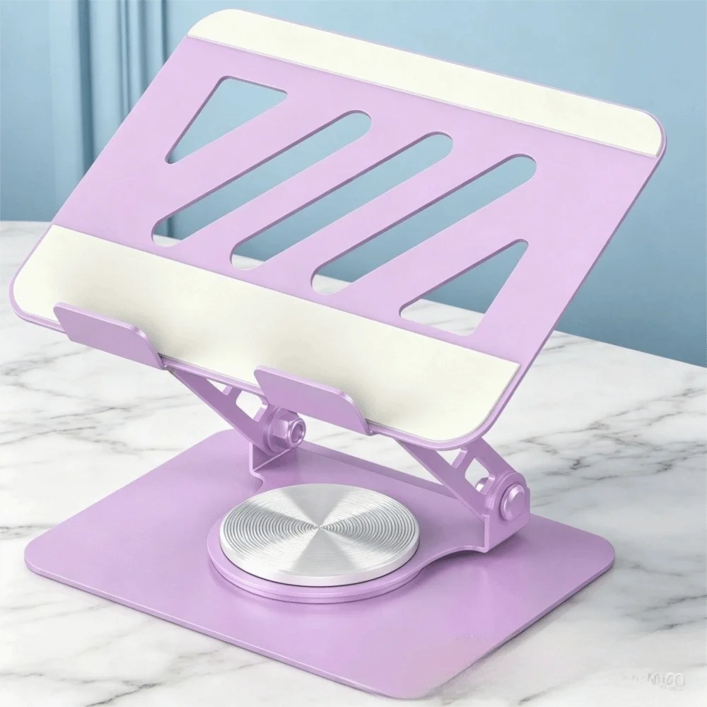 360° Rotating Tablet Stand Height Adjustable Carbon Steel Laptop Stand Double Shaft Anti-Slip Tablet Desktop Holder Desktop