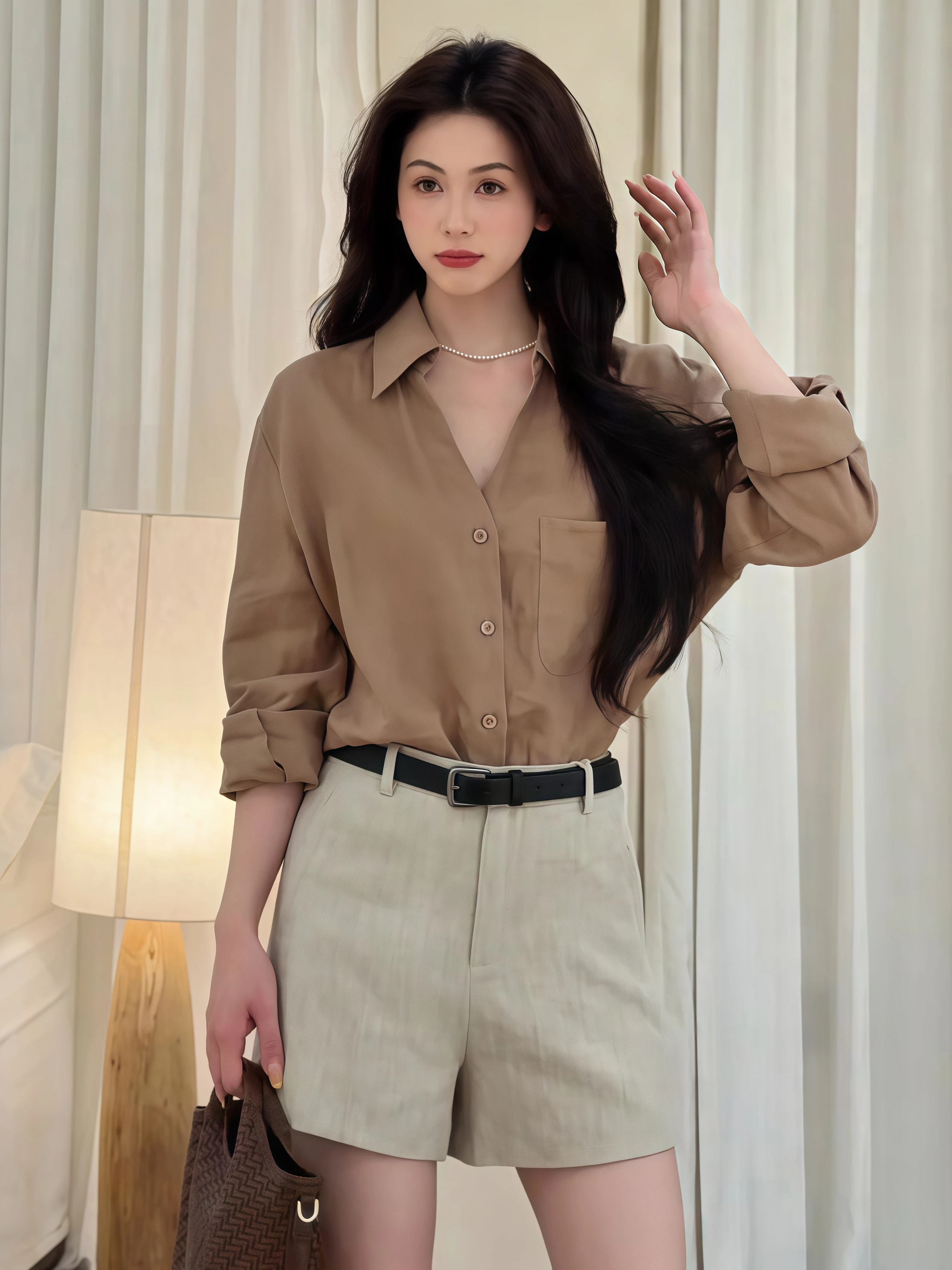 Elegant Long Sleeve Shirt Women's Button up Loose Slimming Sun Protection High Intelligence Style Casual Fashion Summer 2026