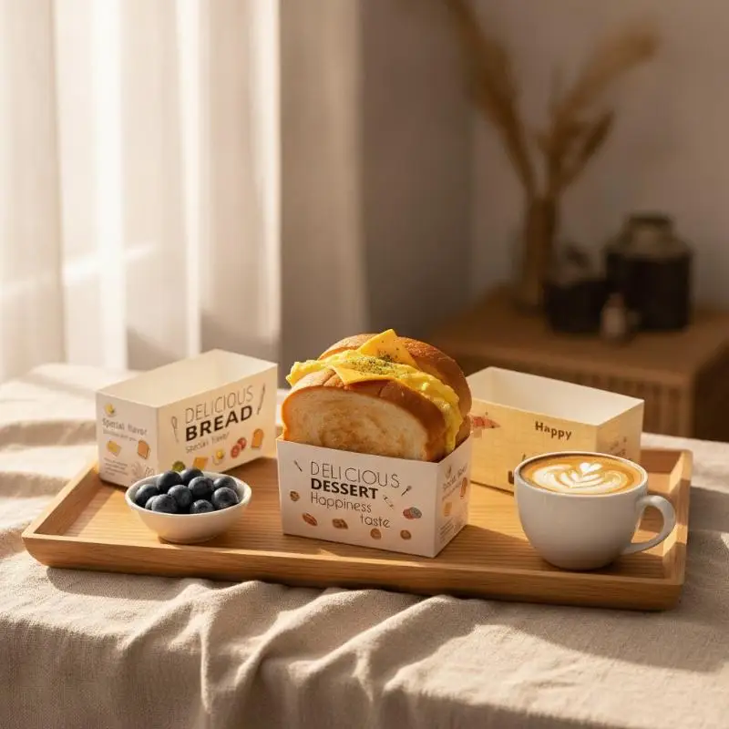 10Pcs Small Disposable Food Containers Multi-purpose for Sandwich Hamburger Cake Party Baking Gift Packing Use