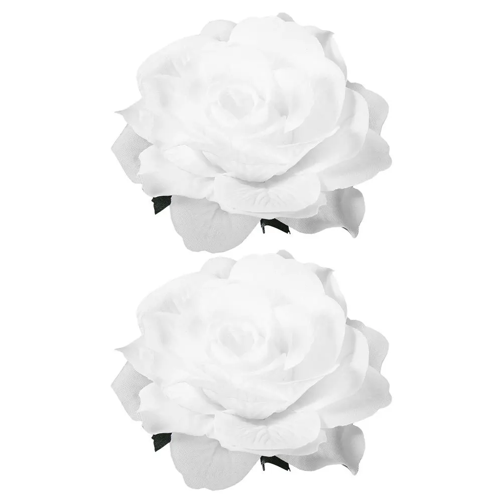 

2Pcs Rose Floral Hair Clips Artificial Flower Brooch Pin for Bridal Headpiece Women's Hair Accessories Elegant Boho Style