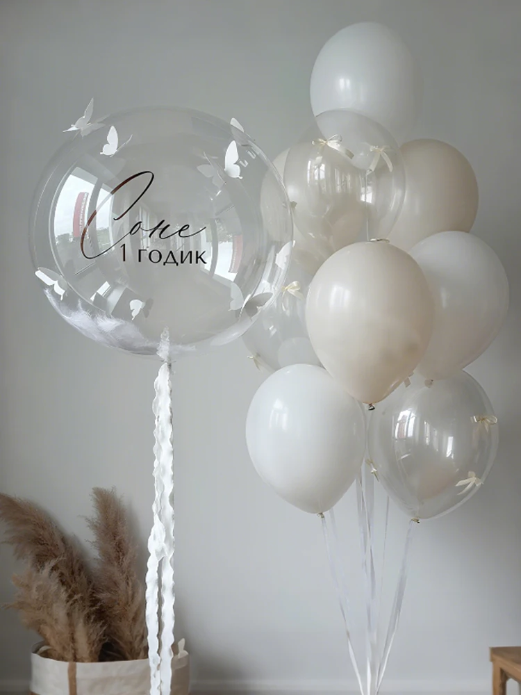 Bobo Ballon-Set mit Plissiertem Blasenband PVC 3D Schmetterling Mini-Schleife für Geburtstagsfeiern, Hochzeiten, Babyparty-Dekorationen – Detail 5