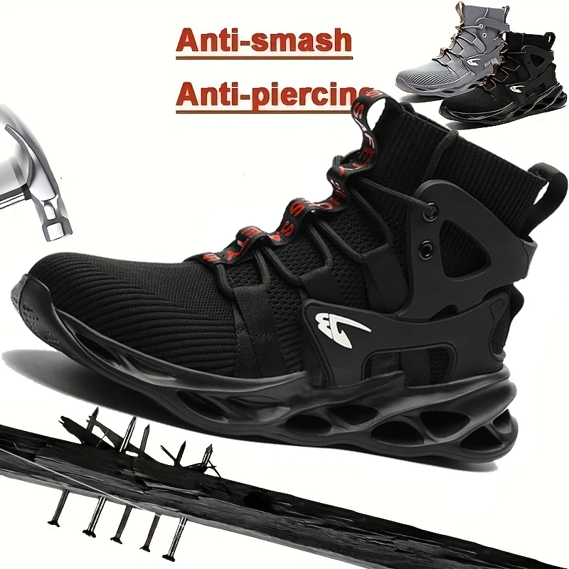 Fashionable breathable anti-smash and anti-puncture safety shoes