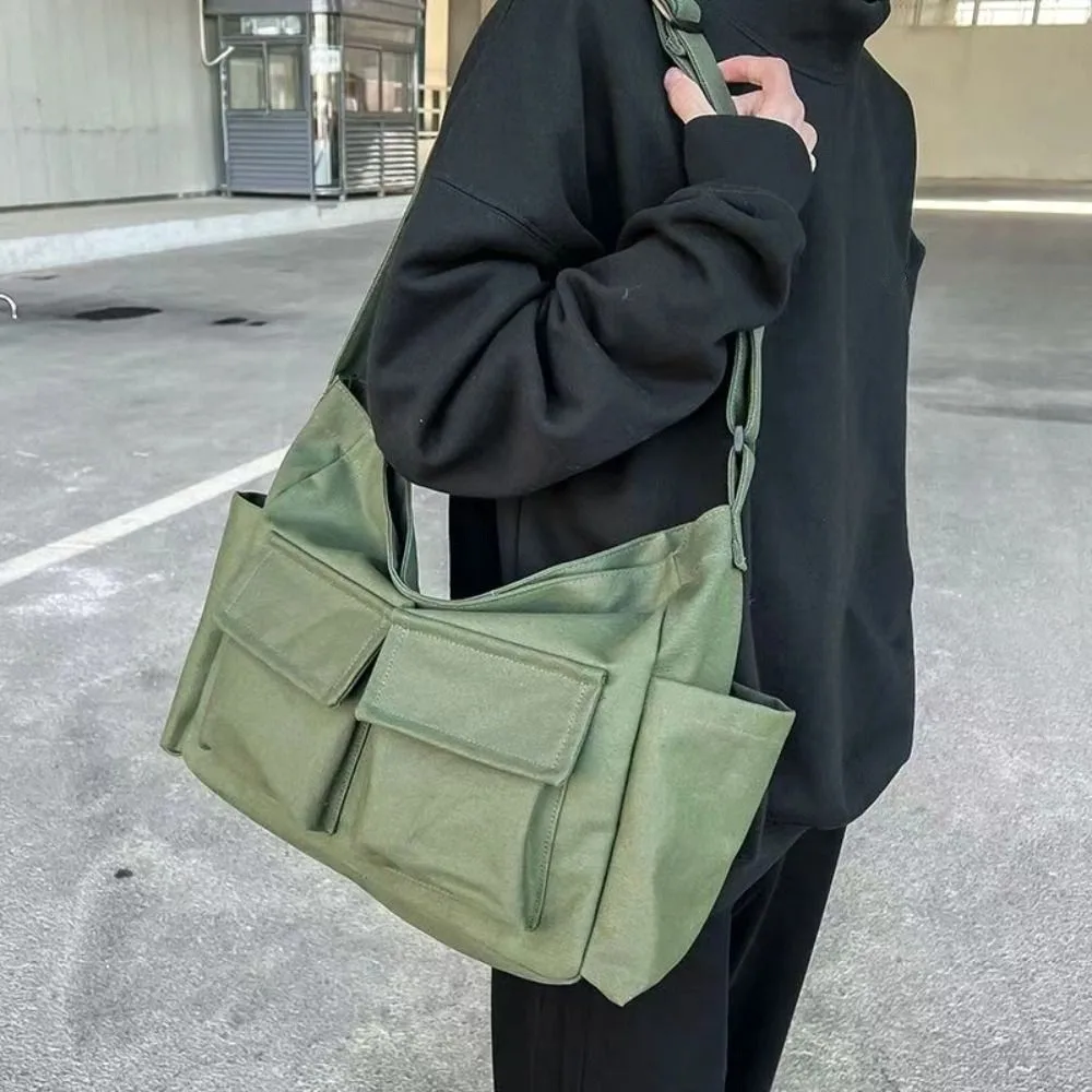 Fashion Canvas Vintage Shoulder Bags Large Capacity Tote Bags Teenager Messenger Bag Harajuku Handbag Crossbody Bag Students