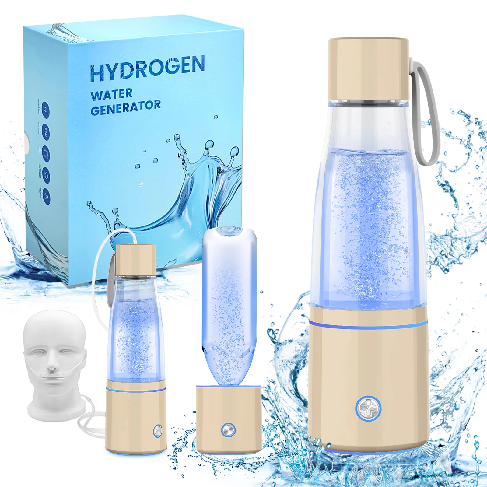 CAWOLO Hydrogen Rich Water Bottle lonizer Portable Healthy Cup Hydrogen Bottle SPE PEM Tech Anti-Aging Hydrogen Water Generator