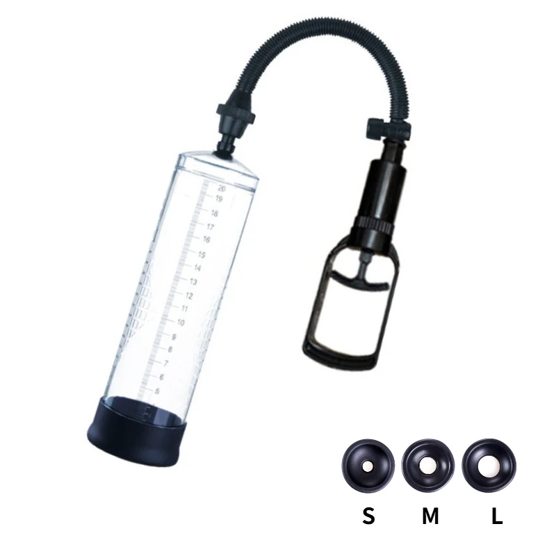 Men's Vacuum Penis Pump-Manual Enlargement Trainer with Silicone Sleeves, Enhanced Erection, Safe Suction, Adult Sex Toy for Men
