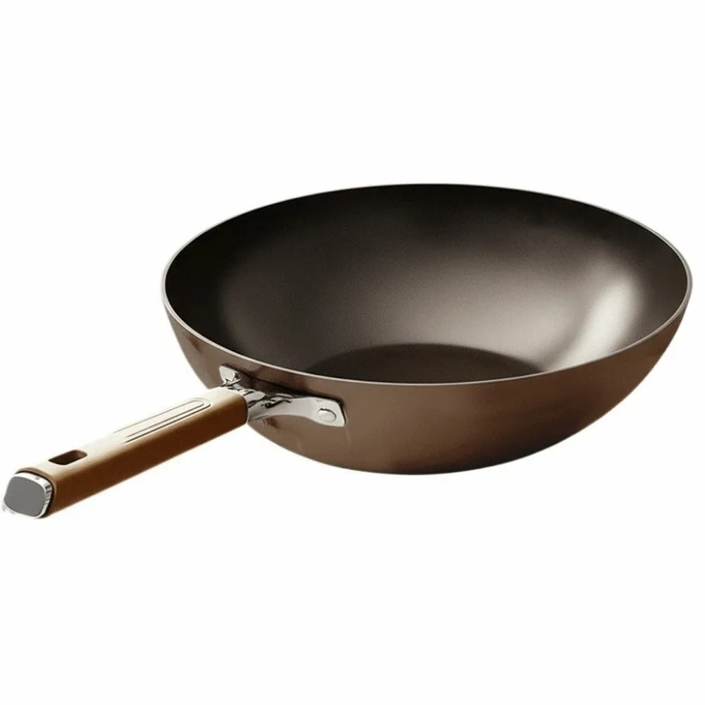 30/32/34cm Cast Iron Frying Pan Rustproof Non Stick Titanium Frying Pan Kitchen Cookware Professional Fried Steak Wok