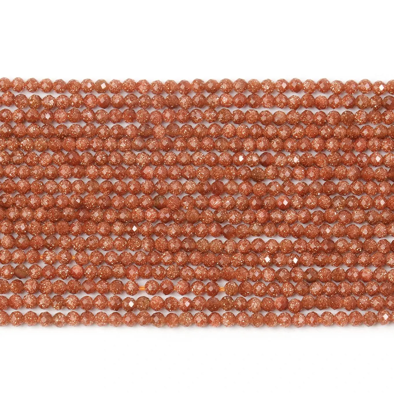 Faceted Natural Stone Beads 2/3/4mm Gold Color Sand Stone Loose Bead  Charms Jewelry Make Tiny Beadwork DIY Bracelet Finding 15\'