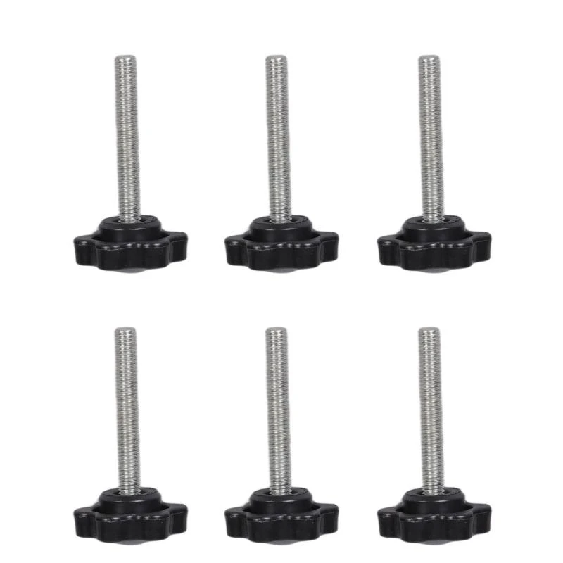 X9FA 6Pcs Industrial Screws Ergonomic Knob Plastic Tighten Bolt Knob Hexagonal Head Handle Hand Screw Plastic Tighten Bolt