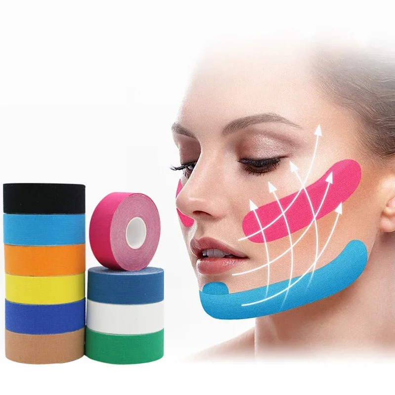 2Pcs Elastic Face Lift Tape-Instantly Lifts Sagging Jowls,Neck Skin,and Double Chin for a Defined V Jawline-Reusable