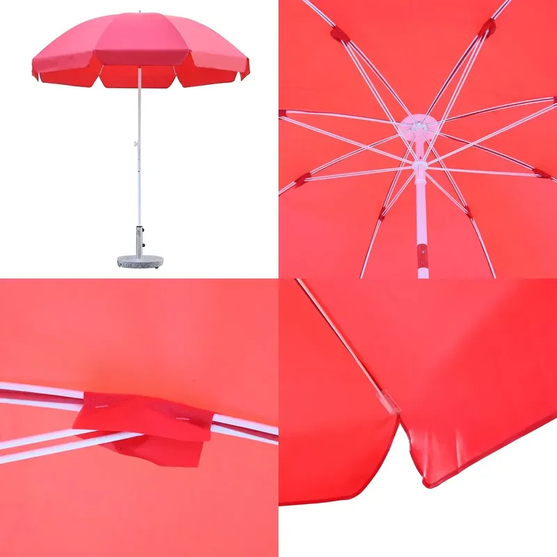 Custom Printed 180cm Modern Folding Waterproof Hawaiian Beach Umbrella for Hotel Outdoor Terrace Promotion