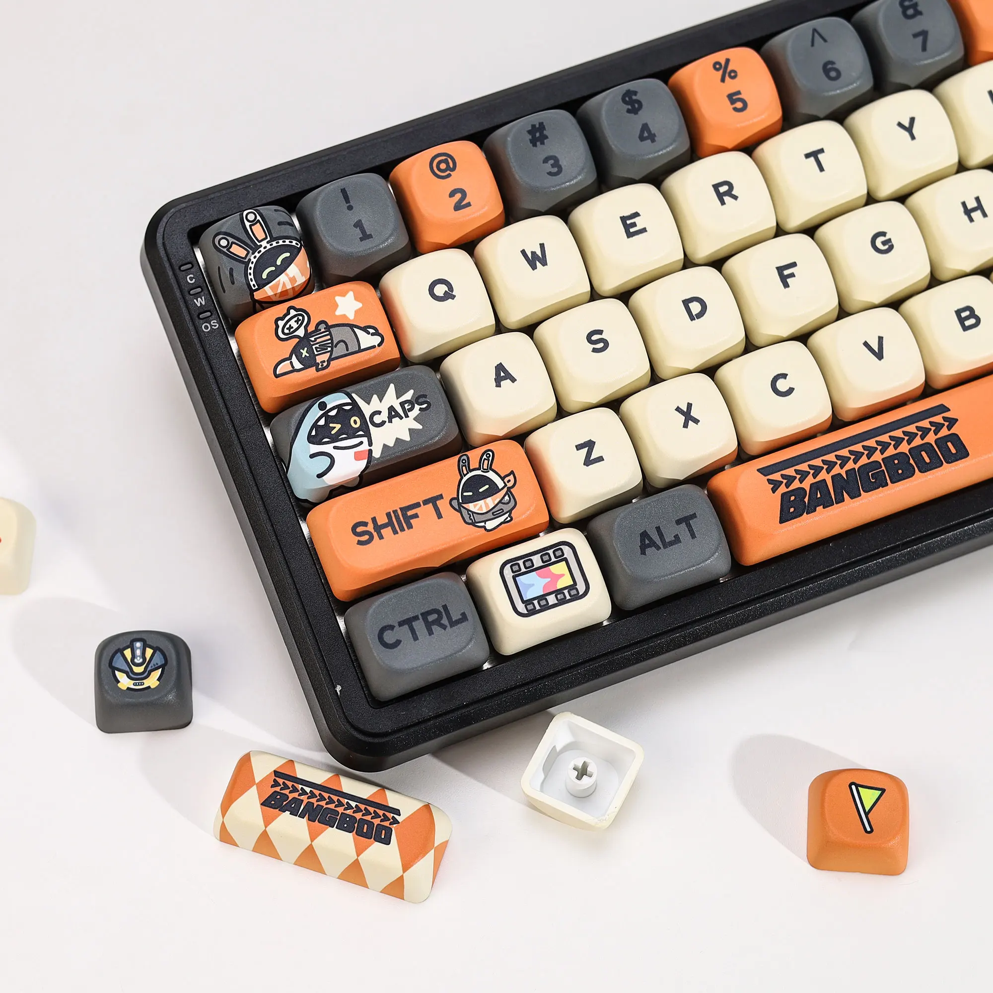 KBDiy 133 Keys Cartoon ZZZ Bangboo Keycap Cute PBT KOA Profile Anime Keycaps For 60% Mechanical Keyboard Key Caps For  MX Switch