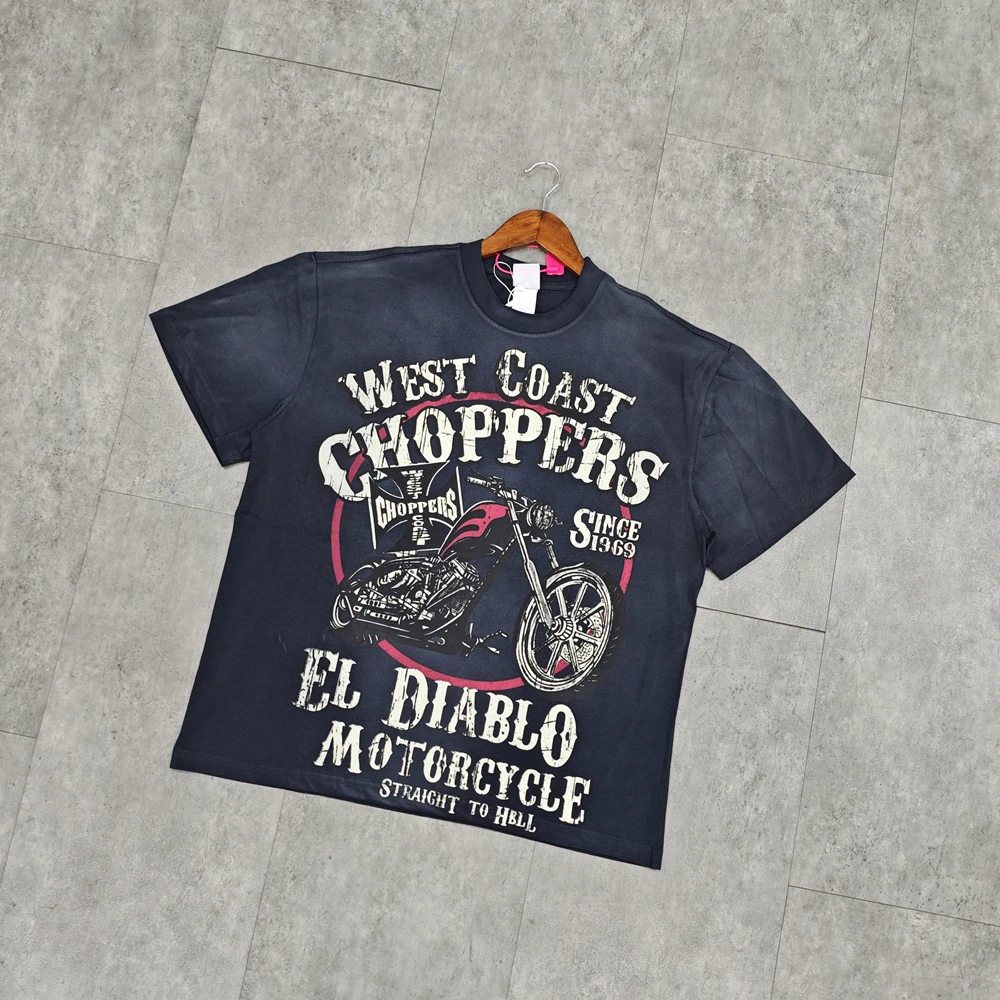 

Футболка Yao Fashion 26SS из высококачественного хлопка, повседневная, в стиле стритвир, оверсайз, свободного кроя, винтажная, с эффектом потертости, летняя, для мужчин и унисекс.