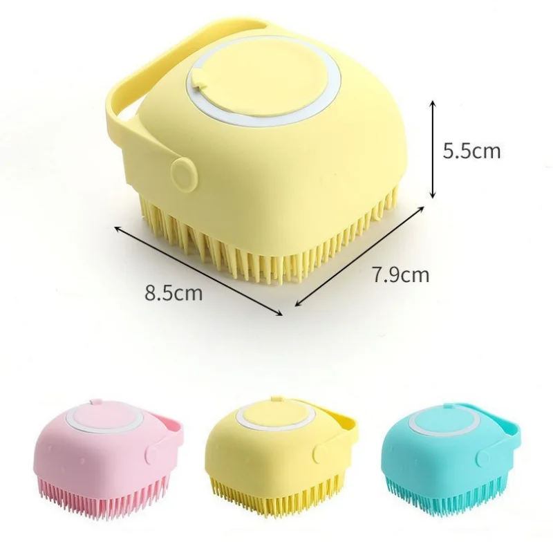 Brosse de bain en silicone souple pour animaux de compagnie, masseur, gel douche, outils de nettoyage, peigne, chien, chat, livres, fournitures de toilettage