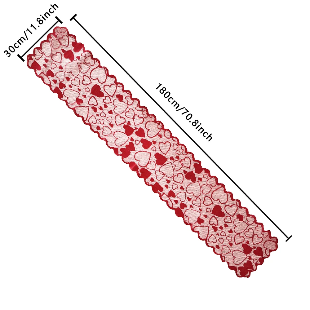 1Pc Valentine\'s Day Love Lace Table Flag Placemat Set Wedding Red Wine Bottle Festive Tablecloth Home Decoration