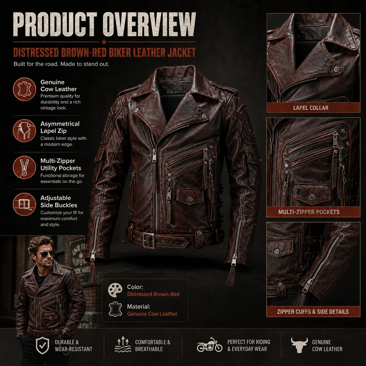 Thumbnail 2 - #27 Trending Mens Leather Coats Right Now