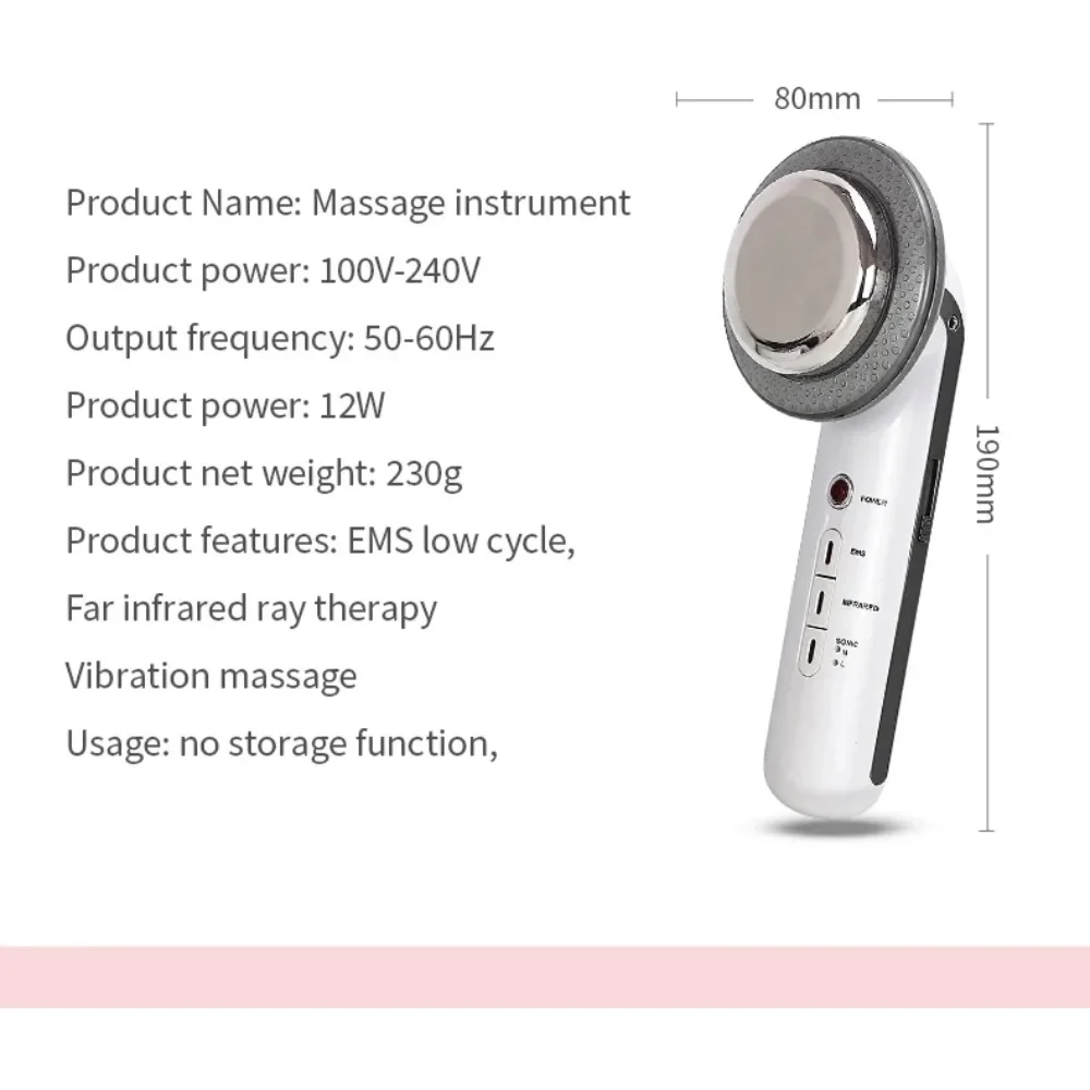 

Advanced EMS Ultrasonic 3 in 1 Massager for Face Body Contouring Skin Tightening Infrared Home Use