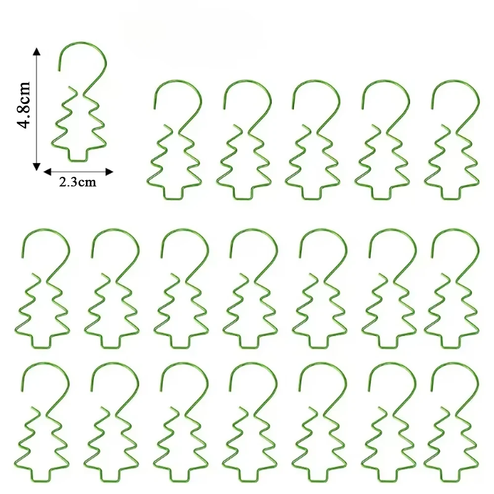 20pcs Christmas Ornament Hooks Stocking Shaped Hanging Holders Xmas Tree Ornament Hangers for Home Christmas Party Decor