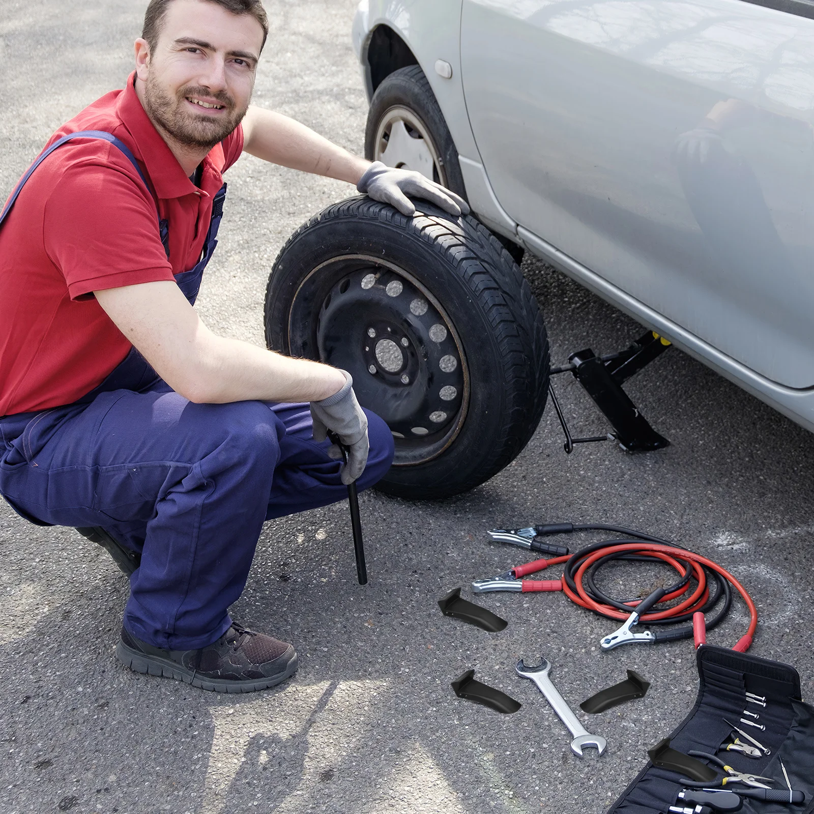 

4Pcs Jaw Protectors for Tire Changer Scratch Resistant Clamp Covers Heavy Duty Plastic Guards for Car Motorcycle Wheel Changing