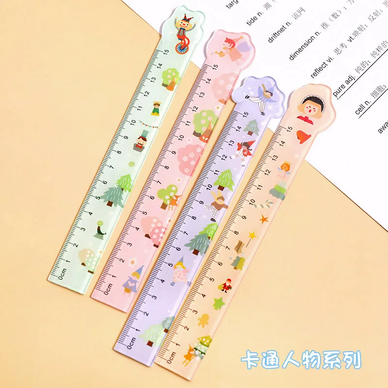 4 Pcs Cartoon Irregular Drawing Rulers Learning and Office Work Kawaii School Supplies