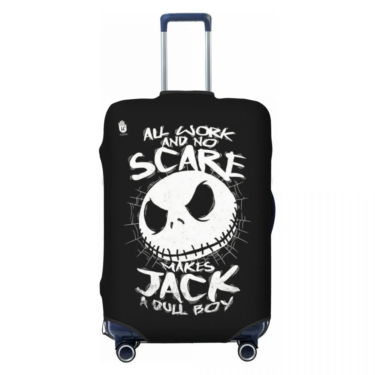 

Custom Jack Skellington ALL WORK AND NO Luggage Cover Funny Suitcase Protector Covers Suit For 18-32 inch
