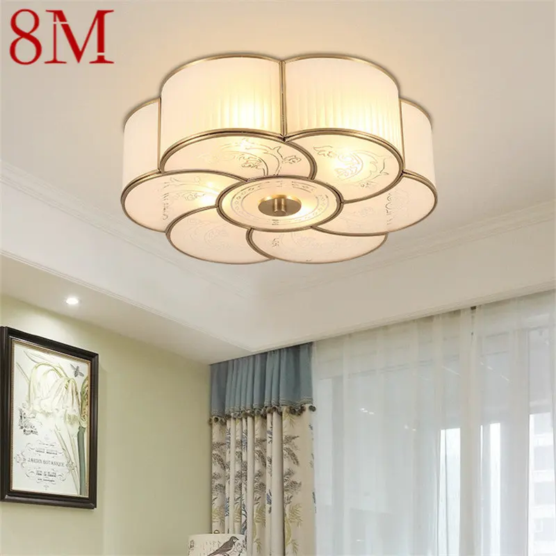 

8M Nordic Flower Style Brass Ceiling Lamp Modern Light Luxury LED Creative Fixtures Decor For Home Living Bedroom