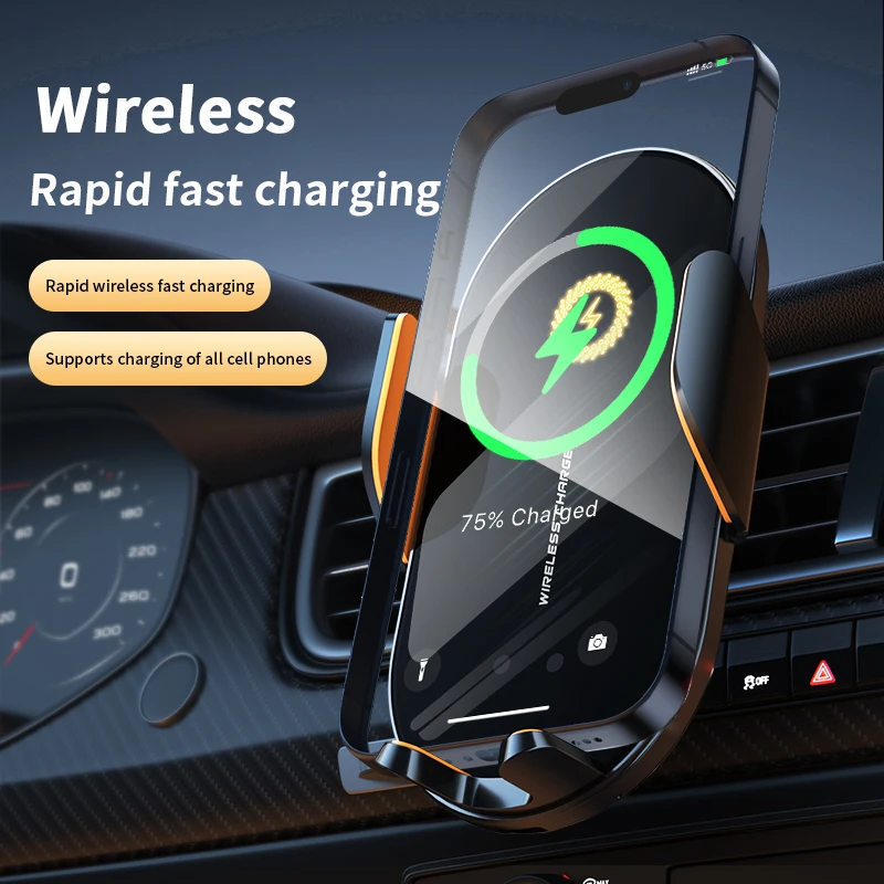 

15W Wireless Car Phone Holder Car Air Vent Phone Stand Infrared Sensing for iPhone 12 13 14 15 Pro Max Samsung Huawei Xiaomi