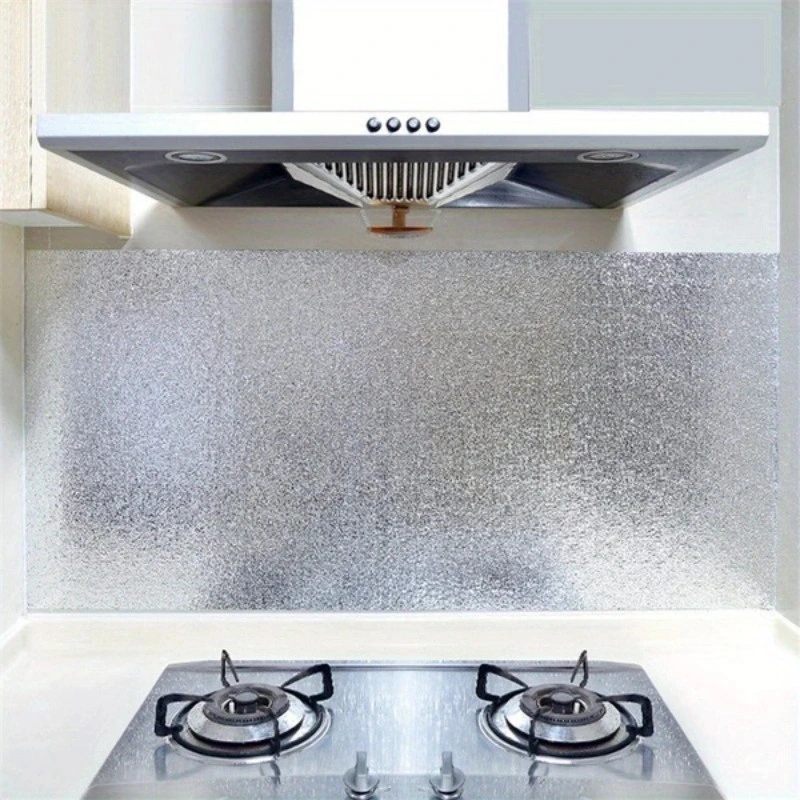YITAPE Kitchen Aluminum Foil Sticker Self Adhesive Oil Proof Waterproof Wallpaper for Countertop Cabinet Drawer Shelf Liner view 2