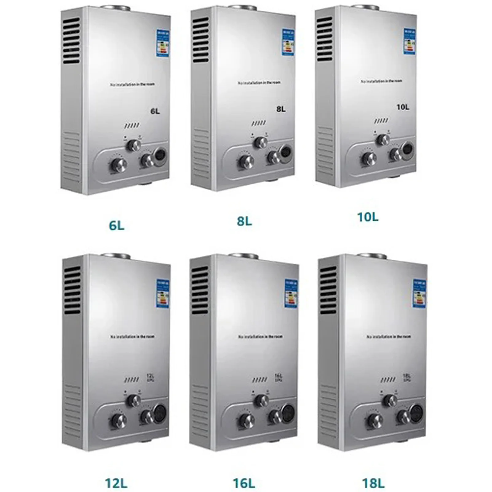 SIHAO LPG Tankless Gas Water Heater | 6L‑18L Instant Hot Water Heater, Digital Display Panel with Complete Shower Kit, Residential Liquefied Petroleum Gas Home Heating Appliance