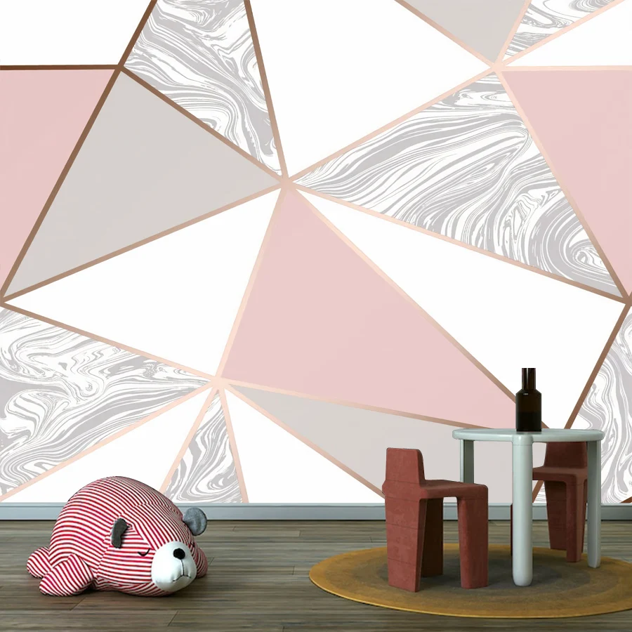 20+ Marble Texture Abstract Triangles Geometric Murals, Self Adhesive Optional, Wallpaper for Living Room Renovation Home Decor