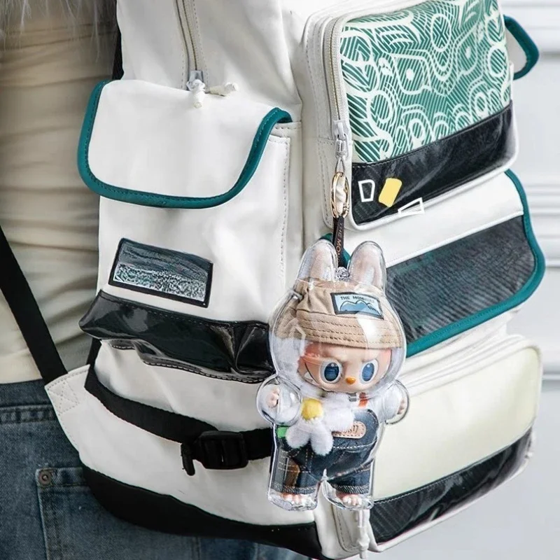 Labubu – housse de protection transparente pour jouets en peluche, sac d'exposition en peluche elfe mignon, Mini étui Portable en acrylique, boîte de rangement