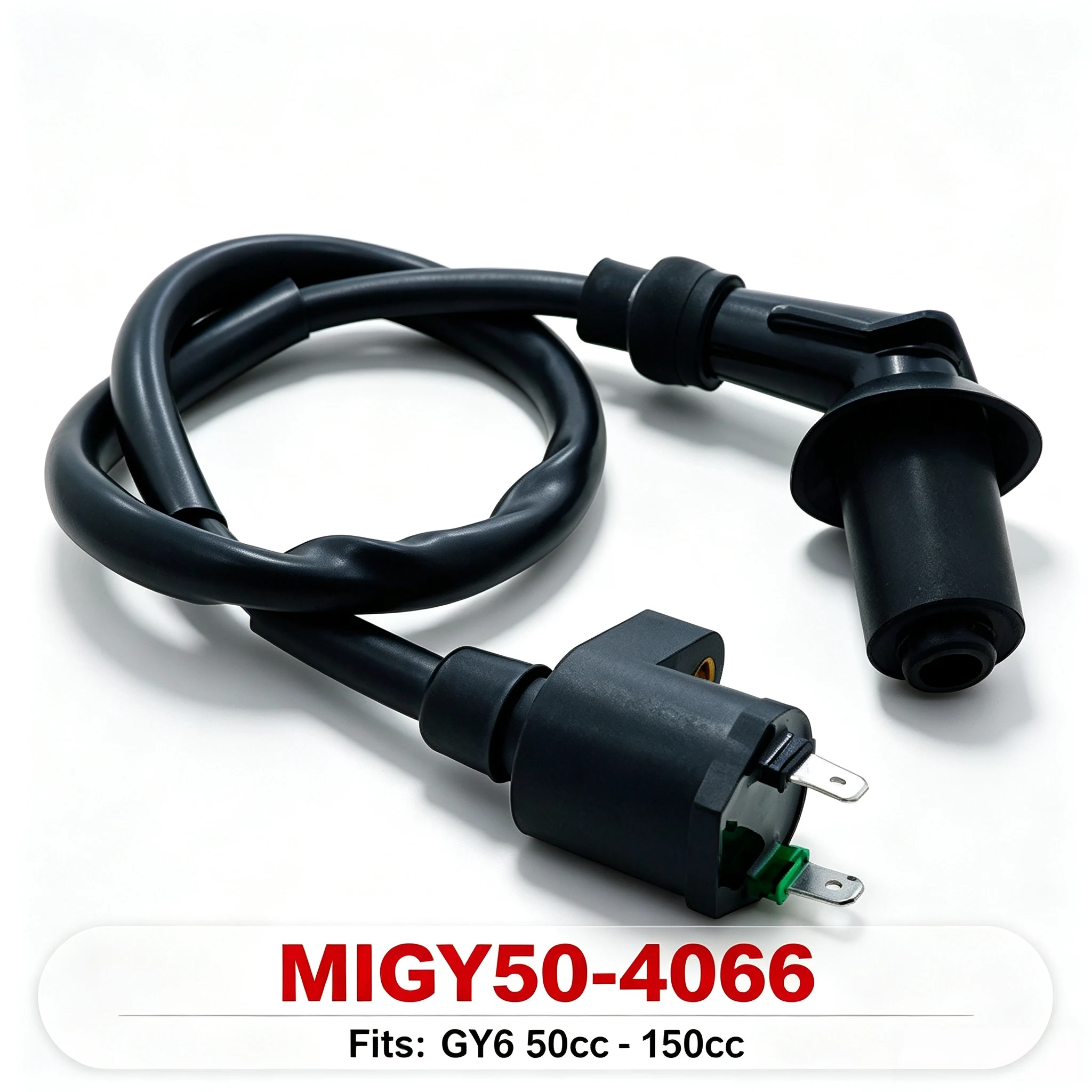 Ignition Coil + Spark Plug Cap GY50-4066 for GY6 50cc 90cc 125cc 150cc Scooter ATV Moped 1/4