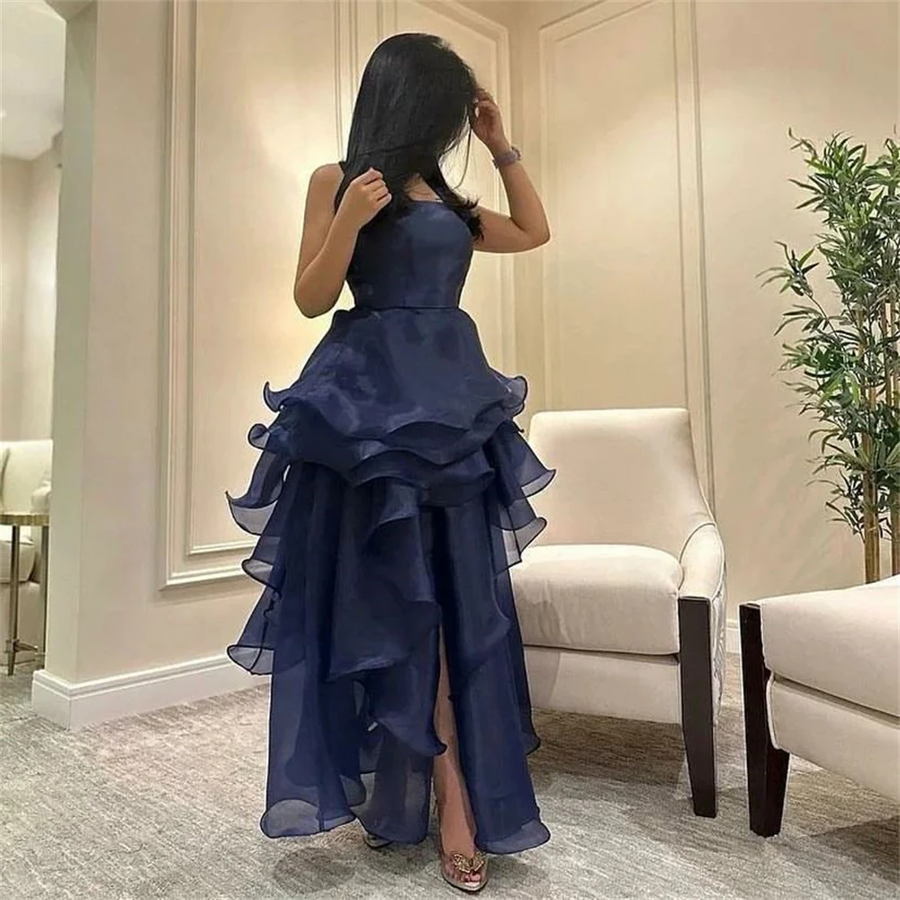 Customized  Simple Exquisite Square A-line Layered Tulle Formal Occasion Gown robe pour cérémonie de mariage فساتين كوكت 