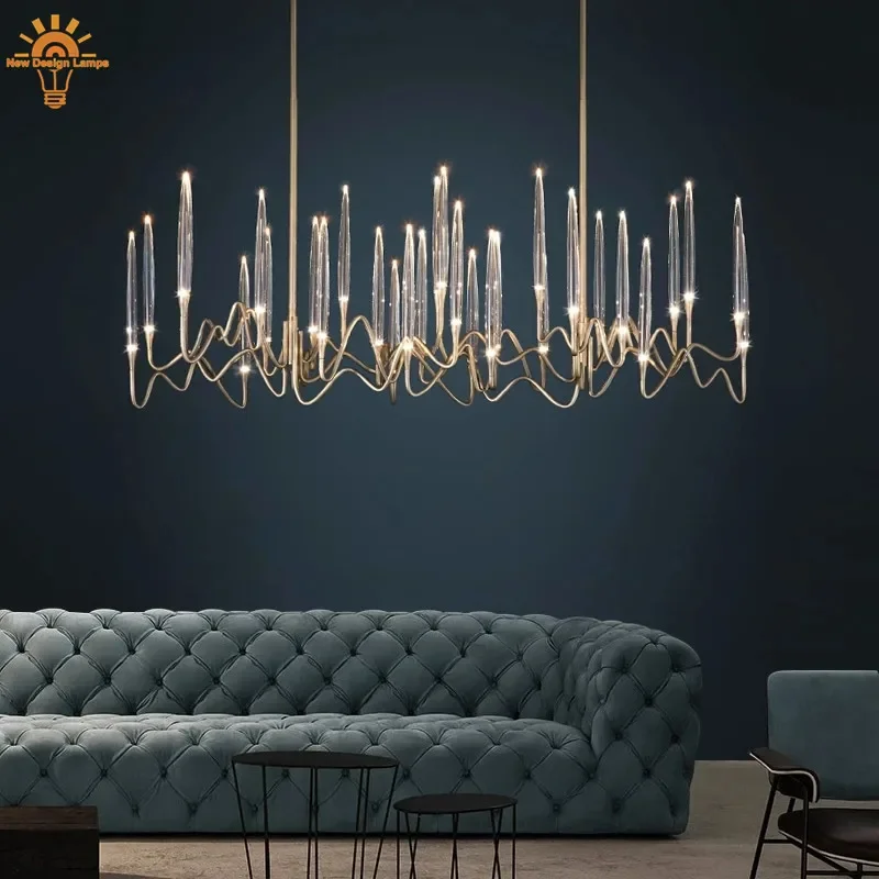 

American-style restaurant crystal chandelier luxurious bar counter living room dining room light high-end feeling