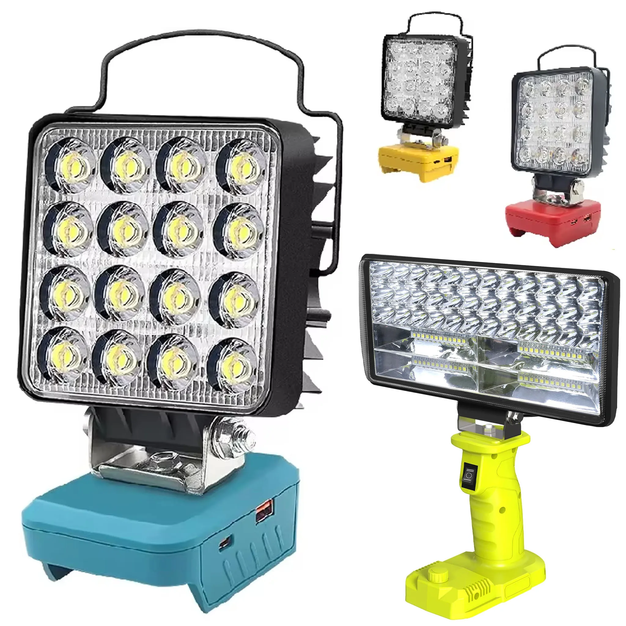 

For Makita Lithium Battery Case For DeWalt For Bosch For Milwaukee For Ryobi For M18 Battery LED Work Lights Torch Camping Lamp