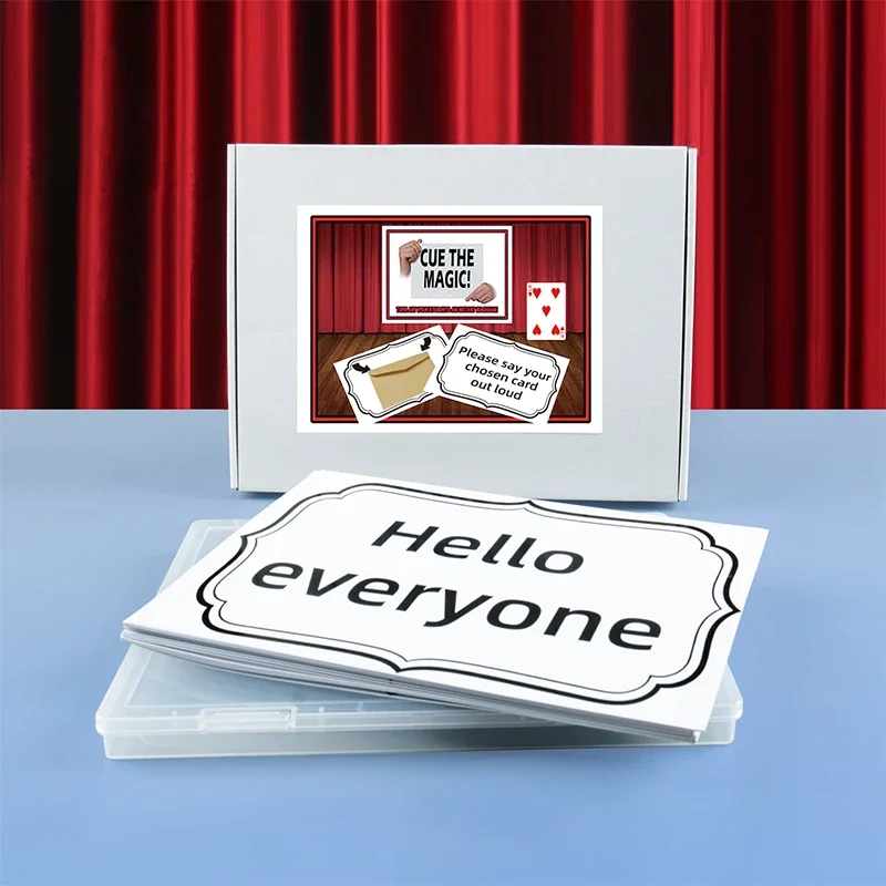 Cue The Magic By Angelo Carbone Stage Close Up Card Magic Trick Set Interactive Comedy Card Routine Gimmicks Professional Magic