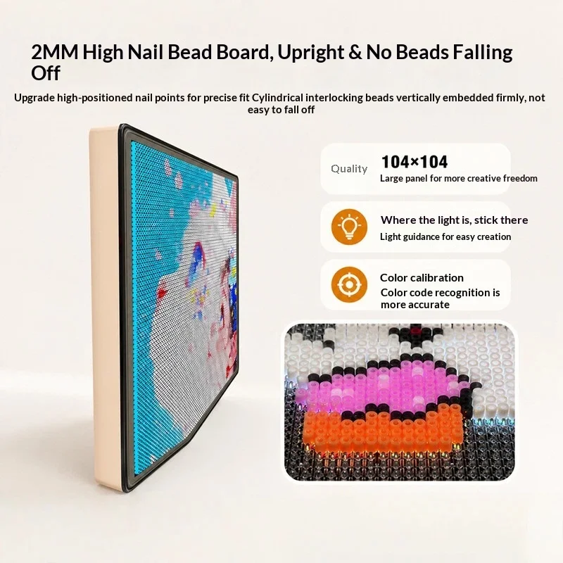 Generic Smart LED Pixel Pegboard 104X144 Large High Temperature Resistant Bluetooth APP Control DIY Bead Art Board For Desktop
