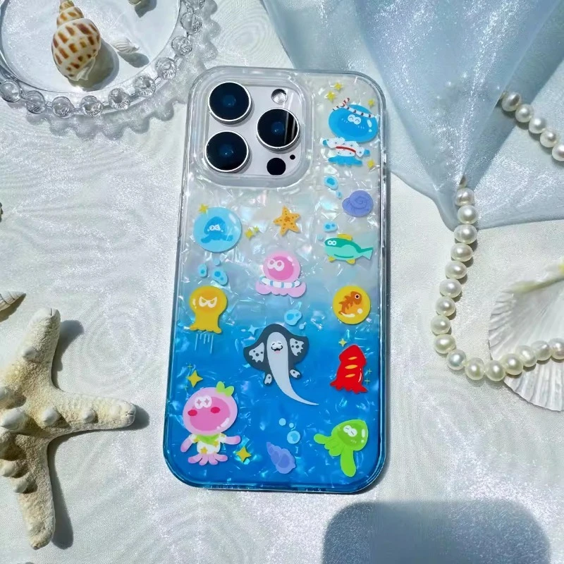 Splatoon Spray Doujin Medusa Ocean Shell Pattern Imd Custodia per cellulare per Iphone