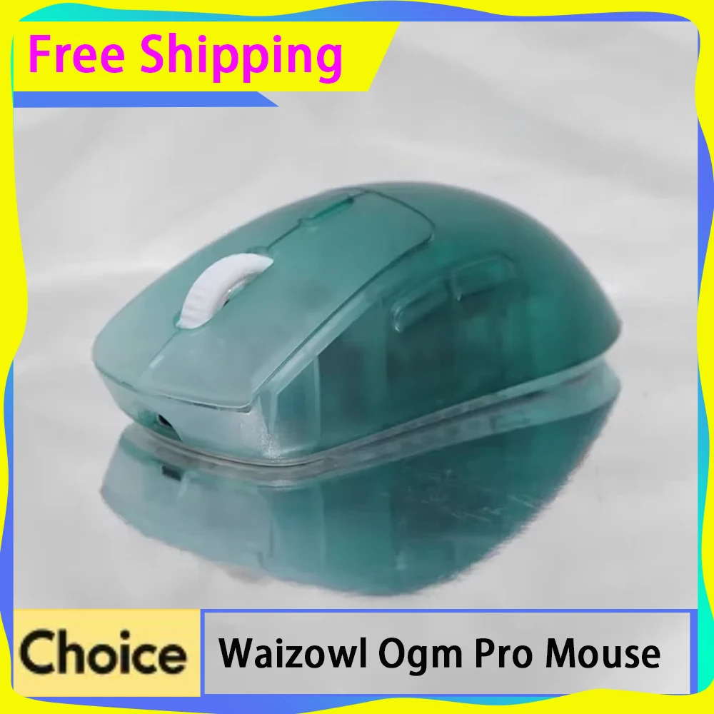 

Waizowl Ogm Pro Mouse Tri Mode Bluetooth Wireless 2.4g Wired Gamer E-Sports Mouse Paw3395 Cyan Custom Mice For Computer Pc
